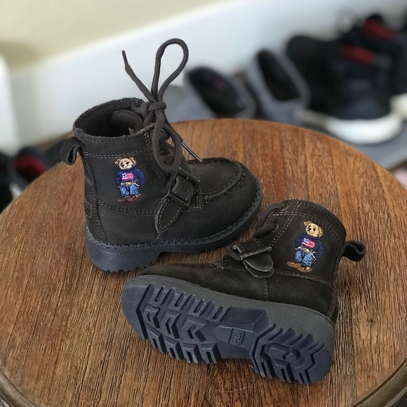 Polo sweater Ralph Lauren boots sz. 4 chocolate nubuck - Picture 5 of 10